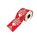 Kırmızı Dikkat Kırılır Etiketi 75x75mm 250'li Sarım